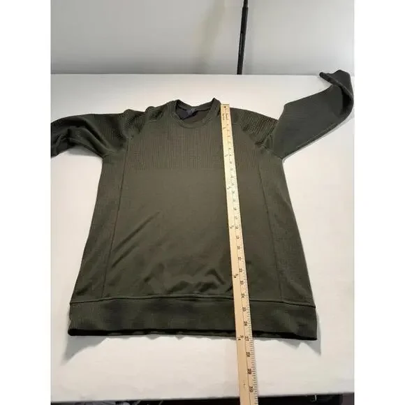 Lululemon Engineered Warmth Merino Wool Blend Lined Crewneck Medium Green - Picture 5 of 5